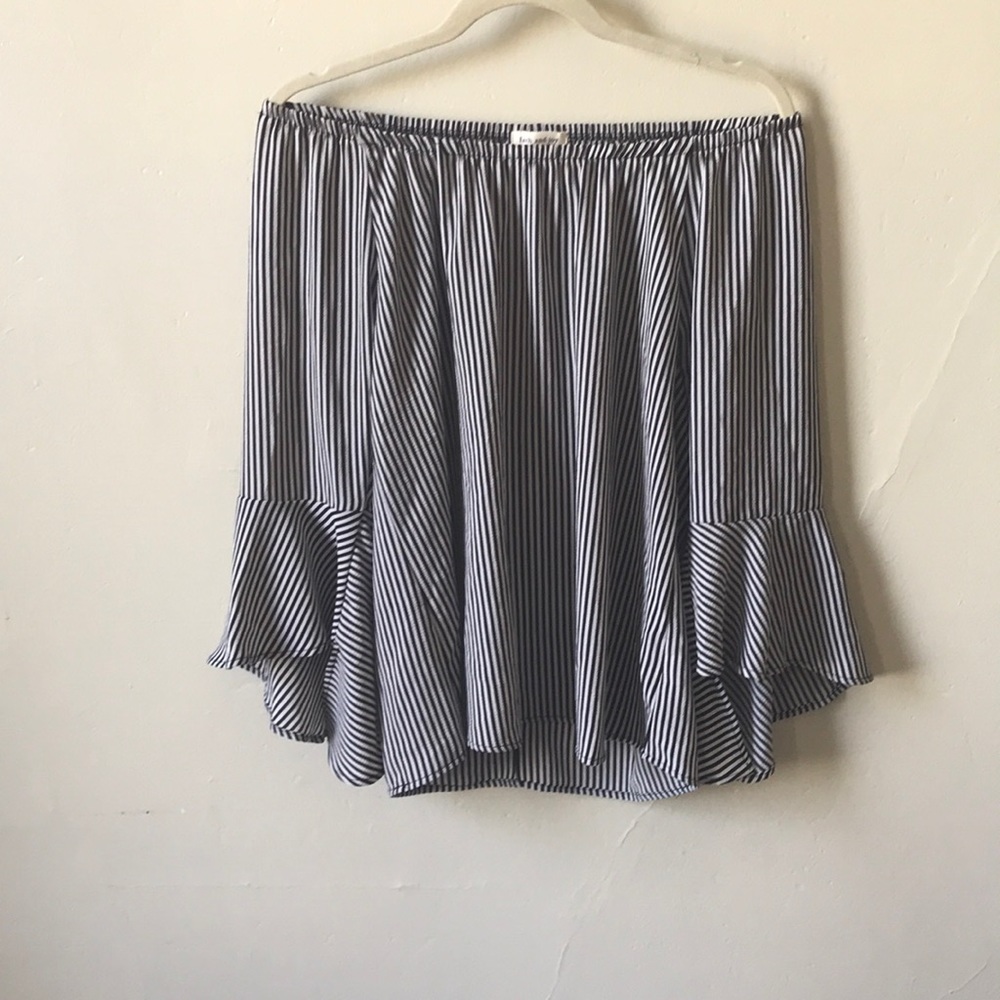 Stripe off the shoulder top
